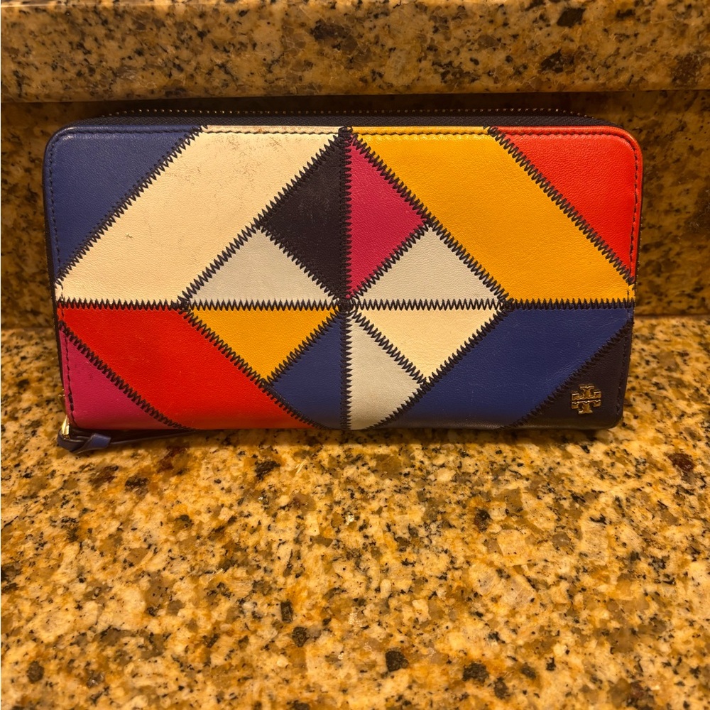 Tory Burch Diamond Stitch Zip Continental Wallet Patchwork